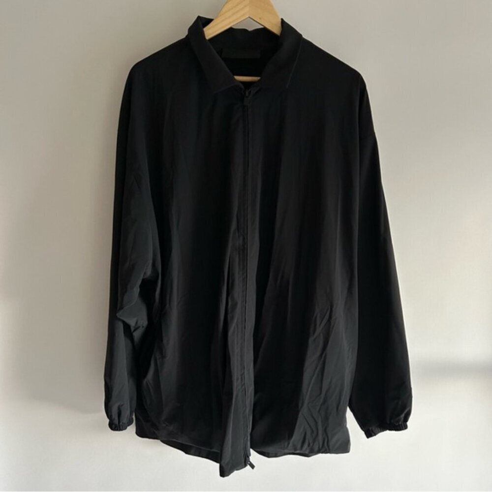 Fear of God Essentials Oversize Stretch Nylon Zip Jacket Black S - Picture 2 of 9